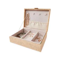 Raffia-Look Sectioned Jewellery Box