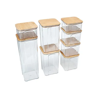 8-Piece Bamboo Lid Food Storage Set