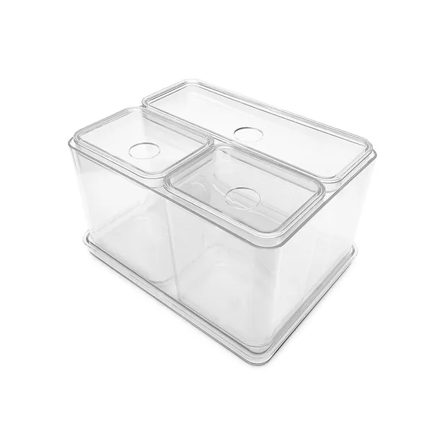 Hudson Home Clear Plastic Organizers, 4-Pack