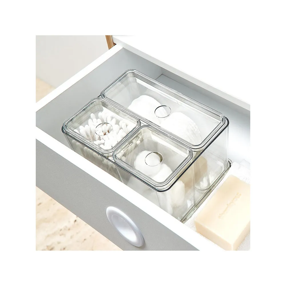 Set Of 4 Clear Organizers With Lids