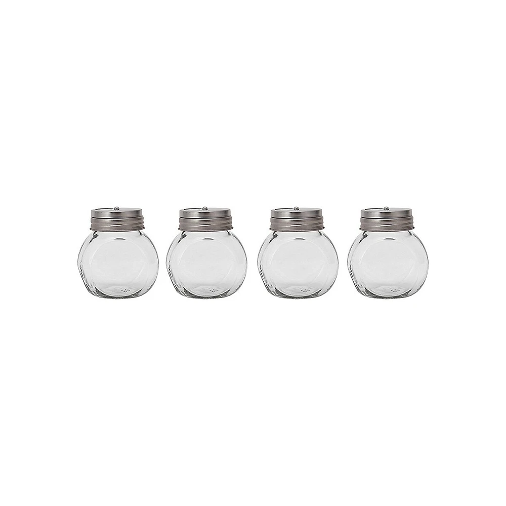 4-Pack Glass Spice Jar Set