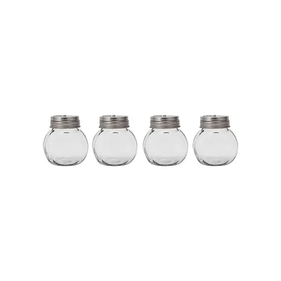4-Pack Glass Spice Jar Set