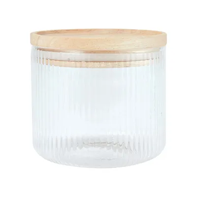 Ribbed Glass Canister