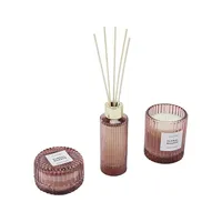 Floral Quartz Fragrant Candles And Reed Diffuser 3-Piece Set, 240g