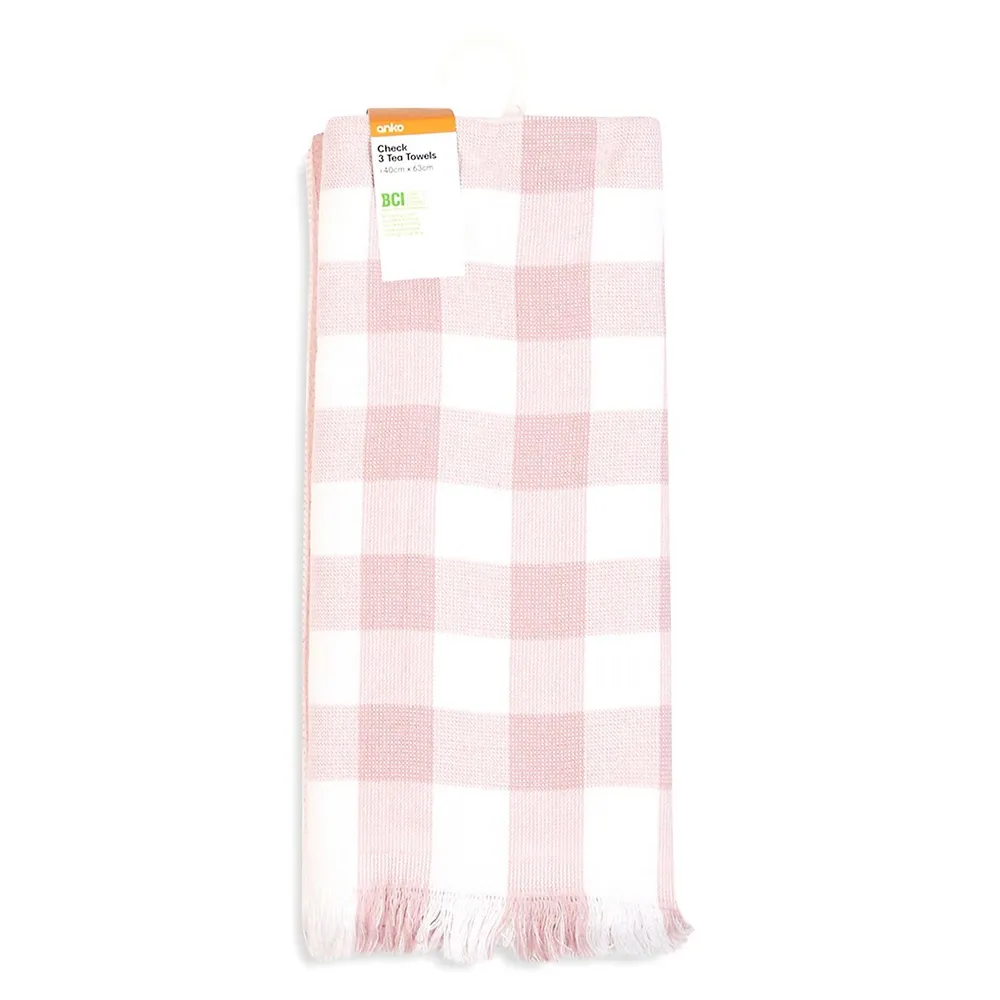 3-Piece Check Tea Towel Set