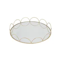 Brass Look Mirrored Tray