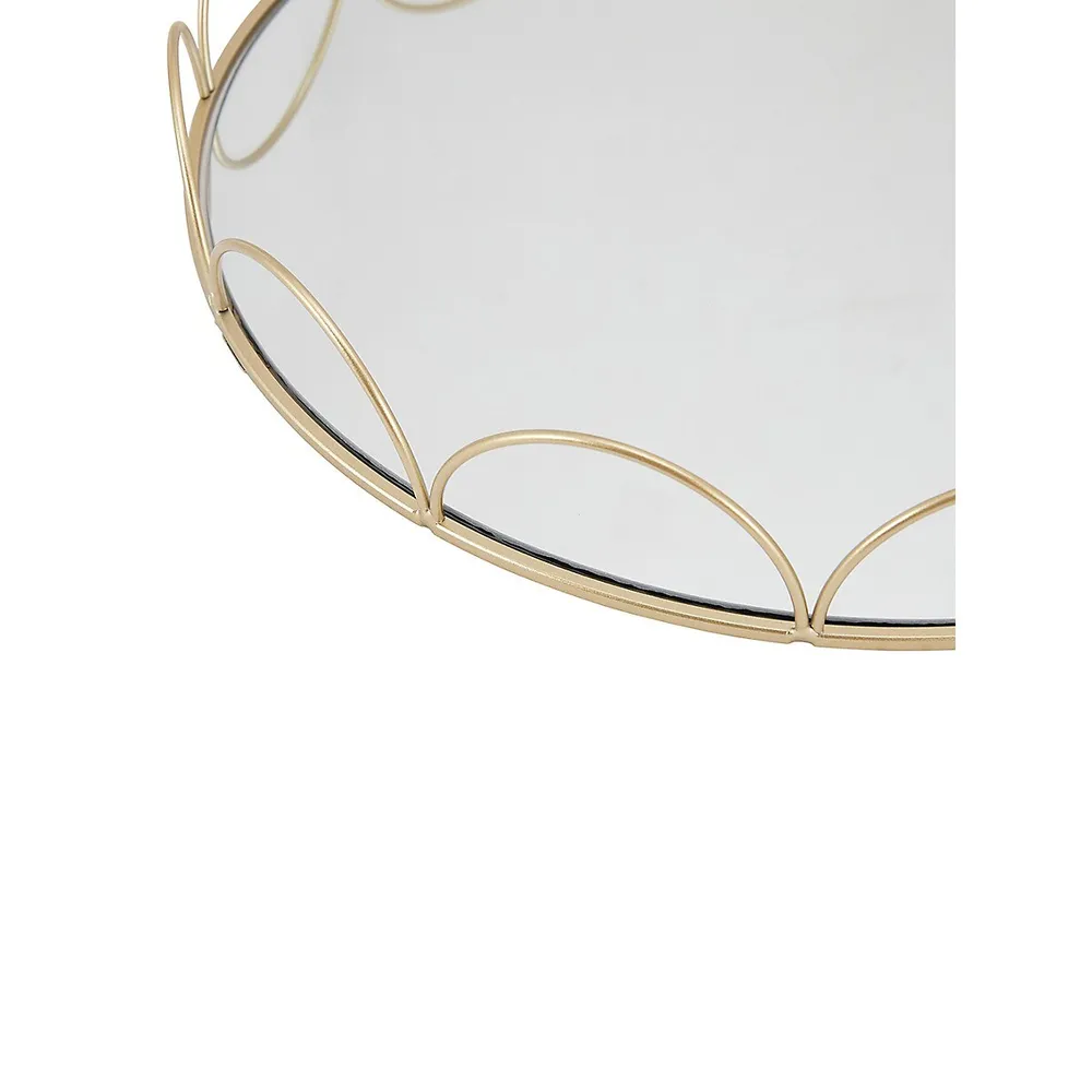 Brass Look Mirrored Tray