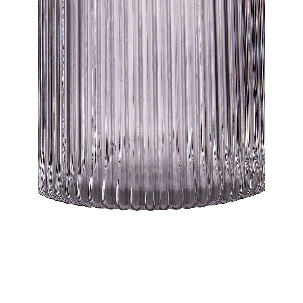 Ribbed Glass Jug With Strainer 1.2L