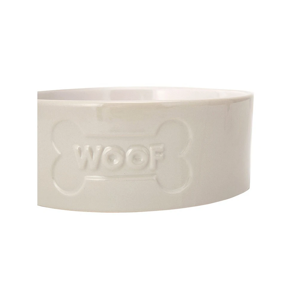 Ceramic Debossed Dog Bowl