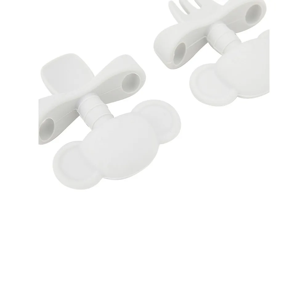 2-Piece Elephant Silicone Teething Cutlery Set