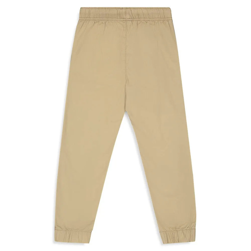 Little Kid's Elastic-Cuff Chino Joggers