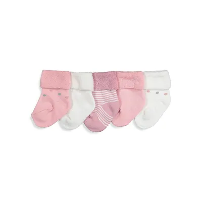 Baby Girl's 5-Pair Bootie Socks