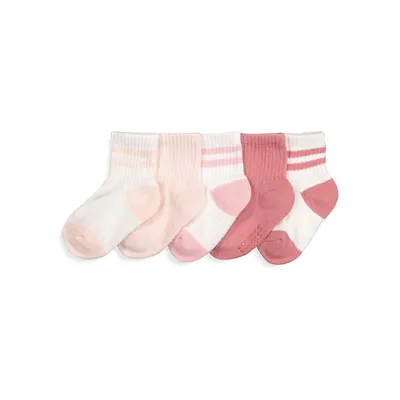 Baby's 5-Pair Quarter Crew Socks