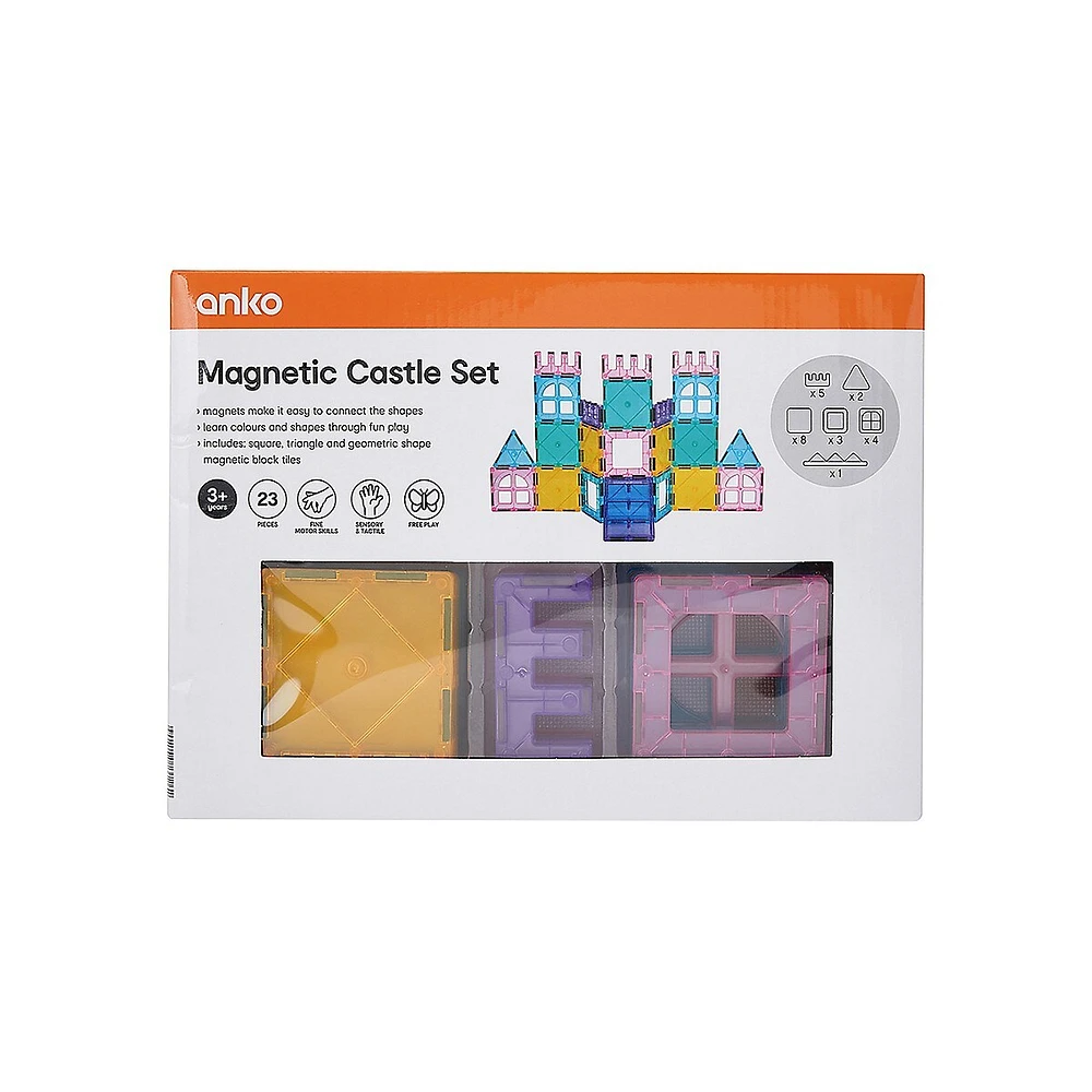 23-Piece Magnetic Block Tiles Castle