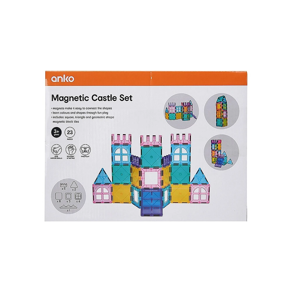 23-Piece Magnetic Block Tiles Castle