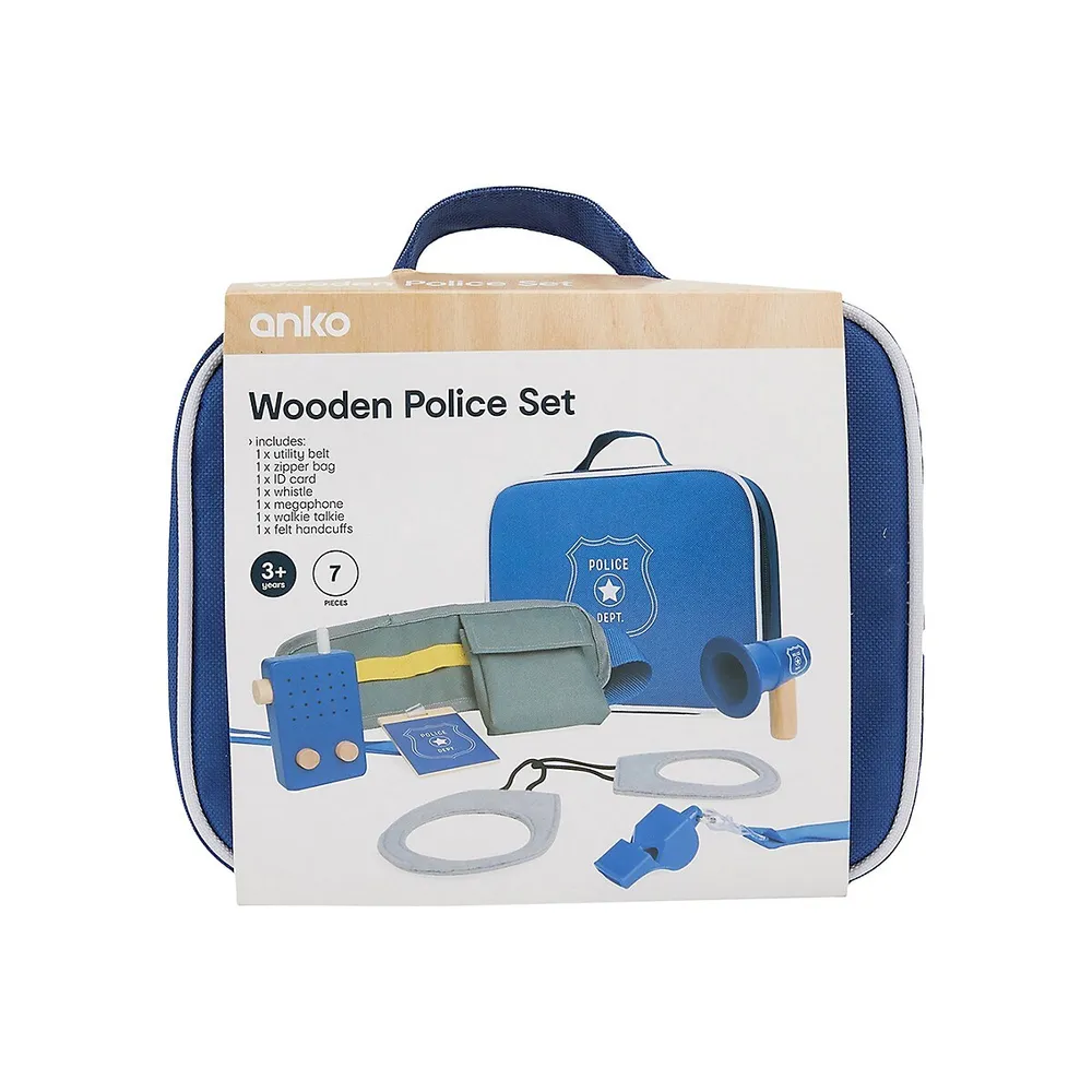 7-Piece Wooden Police Play Set