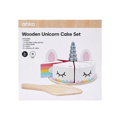 Wooden Unicorn Cake Set