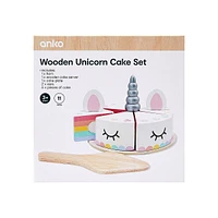 Wooden Unicorn Cake Set