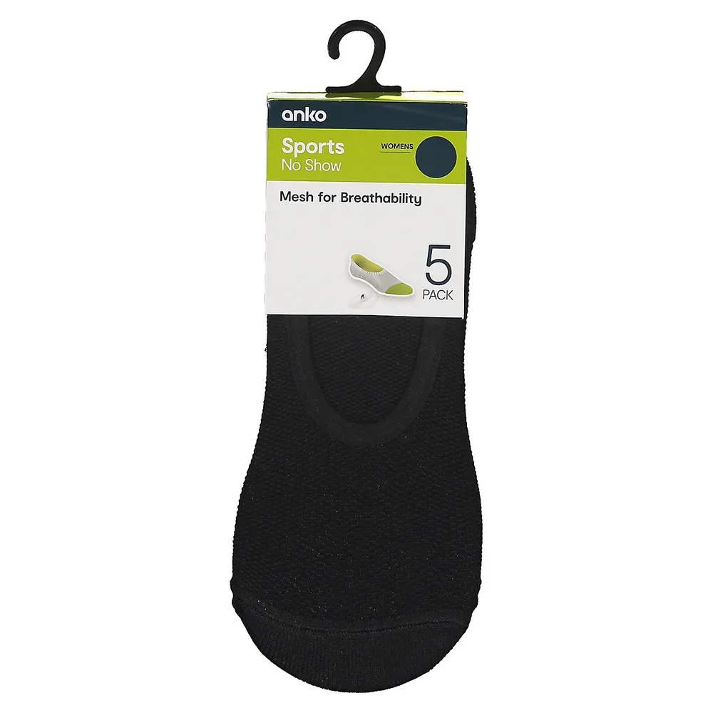 Women's 5-Pair No-Show Sport Socks