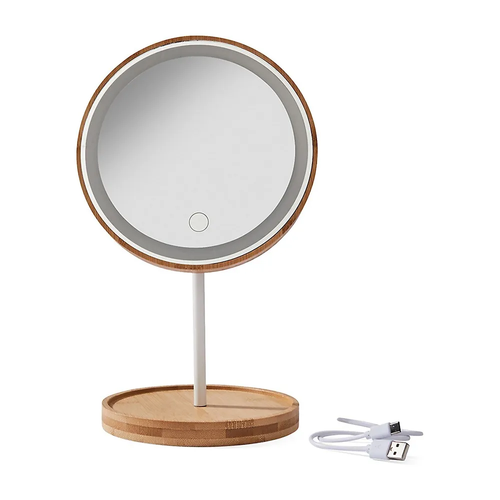 Bamboo LED Beauty Mirror