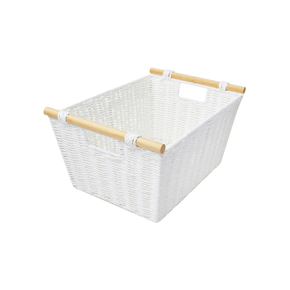 Medium Rectangle Bamboo Handle Basket