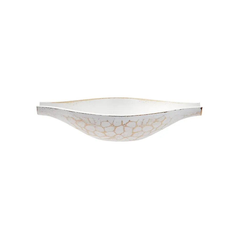 Whitewash Catch All Décor Bowl