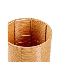 Rattan-Look Toilet Roll Holder With Lid