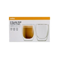 Set Of 2 Double Wall Coffee Cups