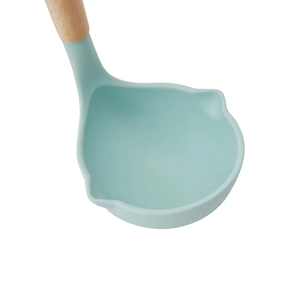 Wood and Silicone Ladle