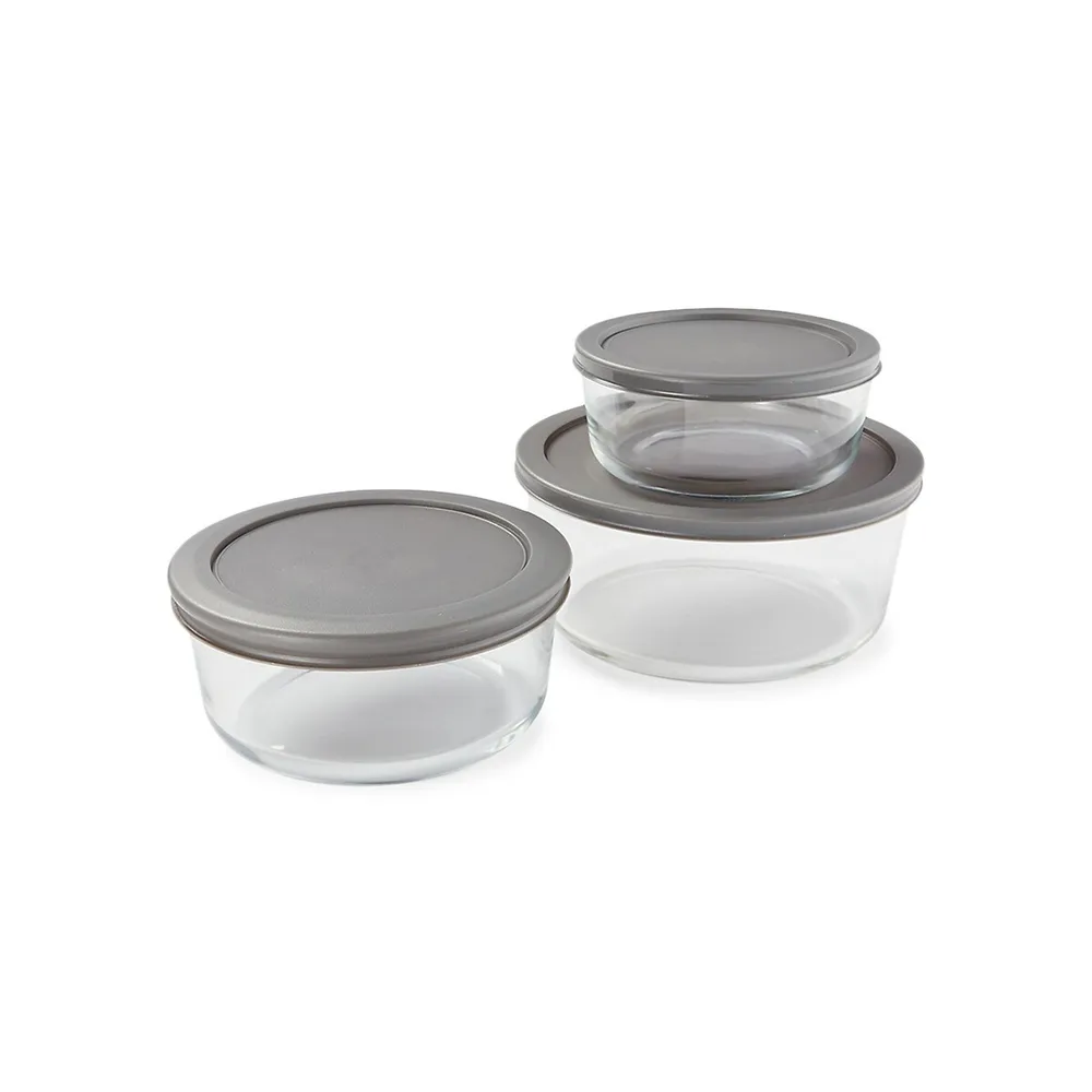 3-Piece Glass and Plastic-Top Food Storage Set