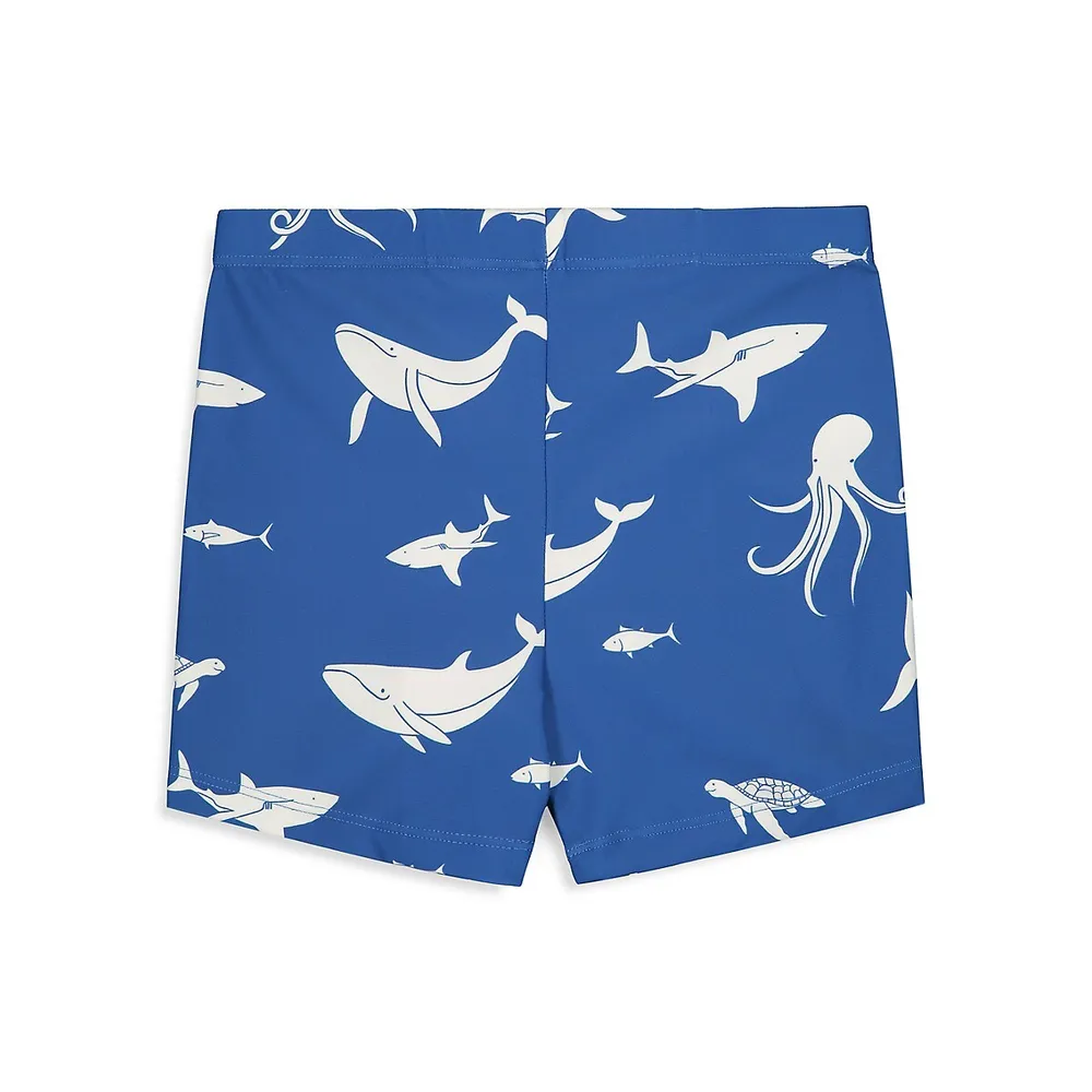 Boys Printed Swim Trunks