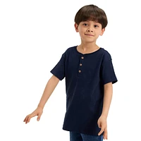 Little Kid's Slub Henley T-Shirt