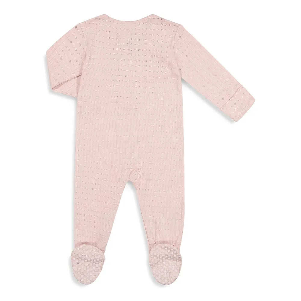 Baby Girl's Organic Cotton Pointelle Footie