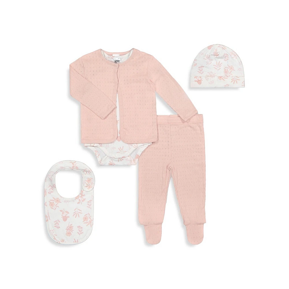 Baby Girl's 5-Piece Botanical-Print Starter Set