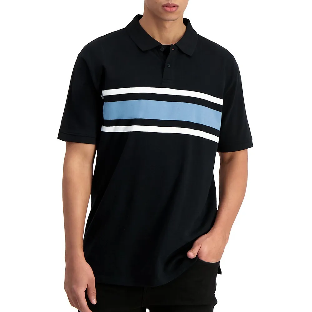 Chest Stripe Piqué Polo Shirt