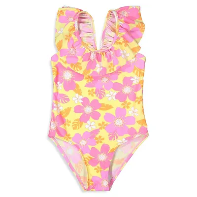 Little Girl's Frill One-Piece Swimsuit
