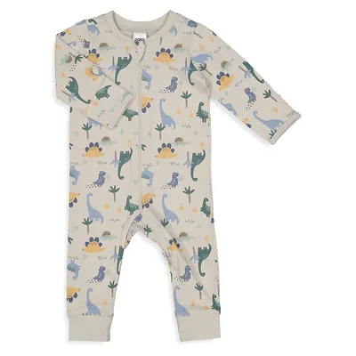 Baby Boy's Organic Stretch Print Cuffed Coverall