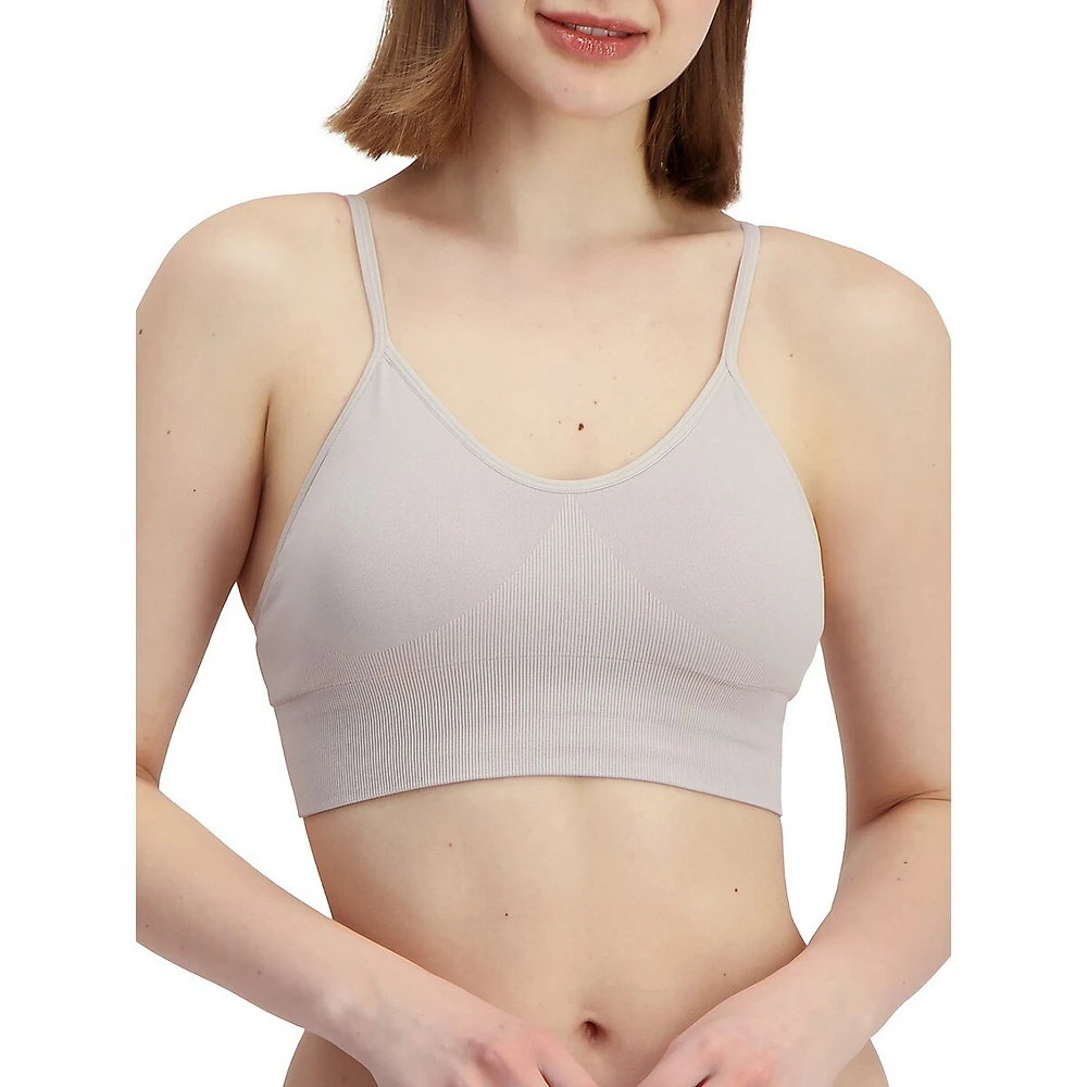 Seamfree Padded Crop Bra, Black