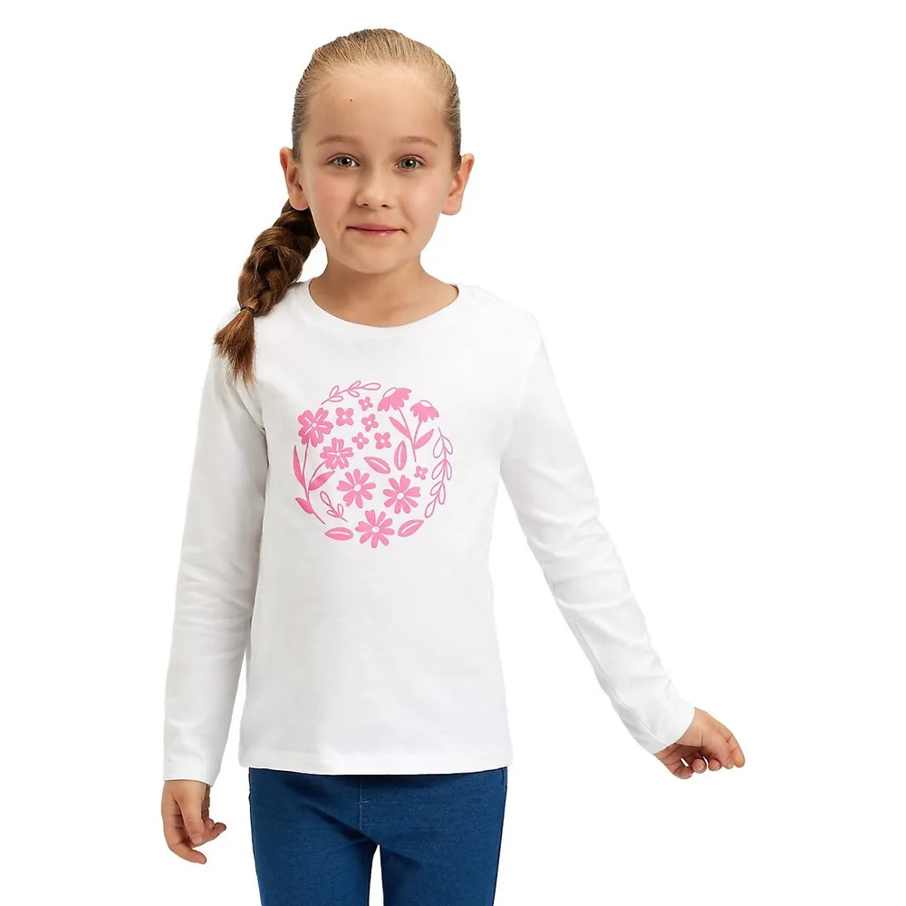 Little Girl's Long-Sleeve Table T-Shirt