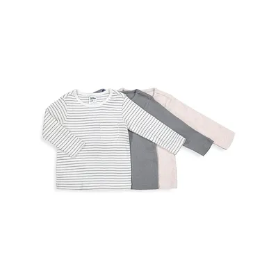 Baby Boy's 3-Piece Ribbed Organic Cotton T-Shirt Set
