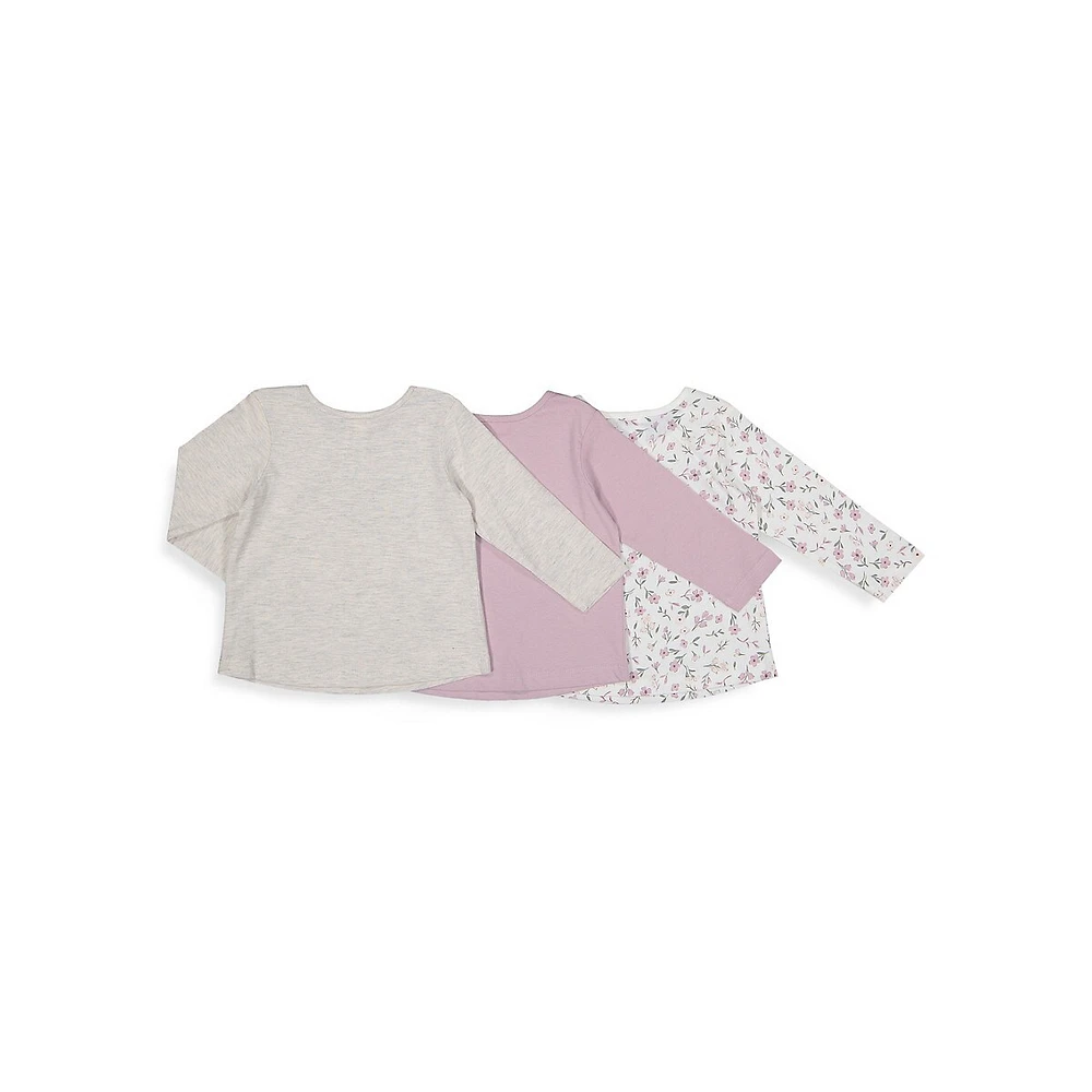 Baby Girl's 3-Pack Long-Sleeve T-Shirts