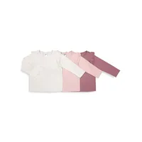 Baby Girl's 3-Piece Frilled Long-Sleeve T-Shirt Set