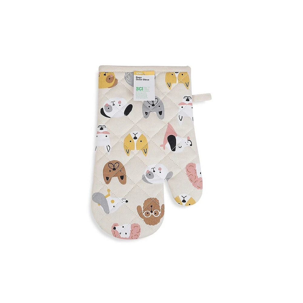 Dog Pattern Oven Mitt