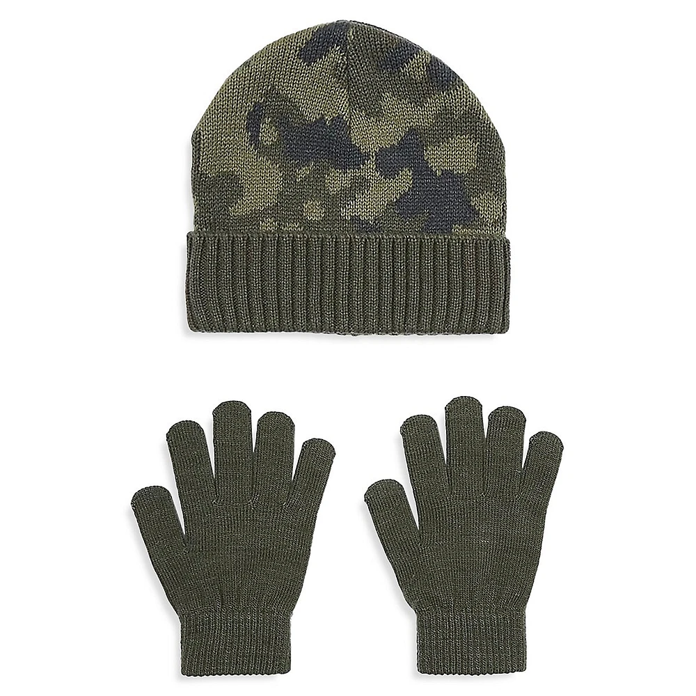 Kid's Camo Toque & Gloves Set