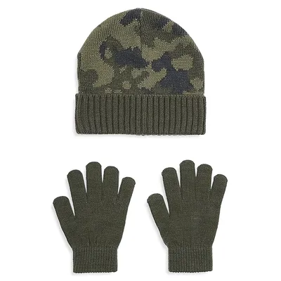 Ensemble gants et tuque camouflage pour enfant