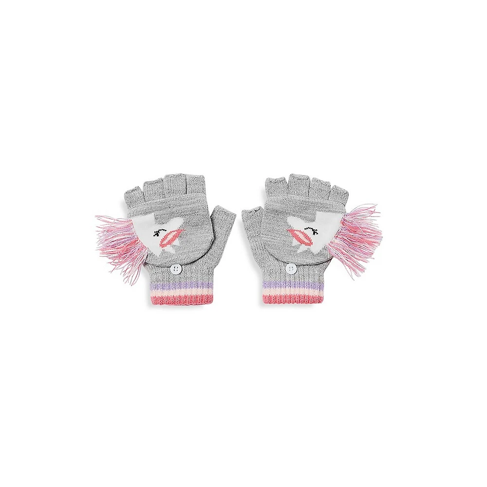 Kid's Unicorn Convertible Fingerless Gloves