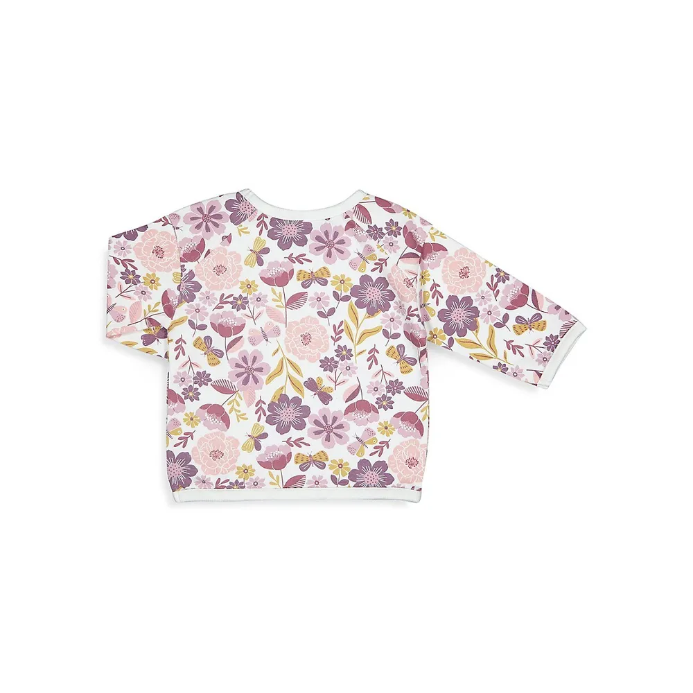 Baby Girl's Floral-Print Crewneck Sweatshirt