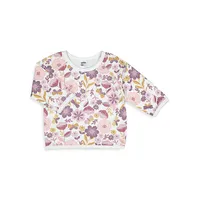 Baby Girl's Floral-Print Crewneck Sweatshirt