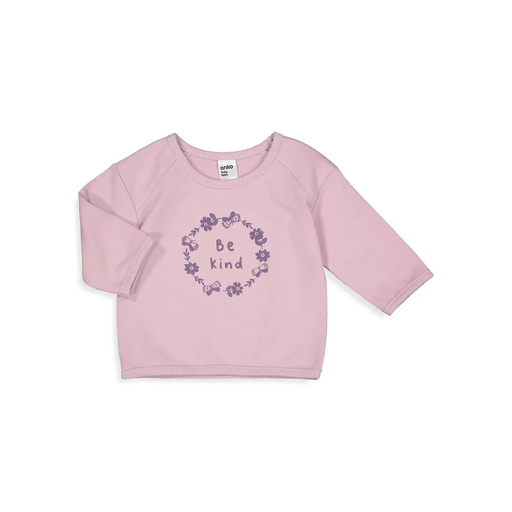 Baby Girl's Floral-Print Crewneck Sweatshirt