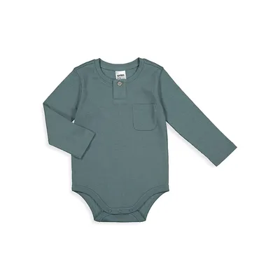 Baby's Brushed Rib Henley Long-Sleeve Bodysuit